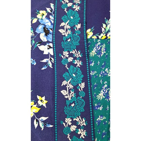 Pioneer Woman Floral Kimono Jacket XXL XXXL Sharkbite Duster Blue Boho 2X 3X New - Picture 6 of 10